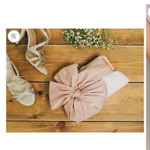 Davie & Chiyo Bridal Clutch raw Silk Bow Snap NEW never used no box VANCOUVER